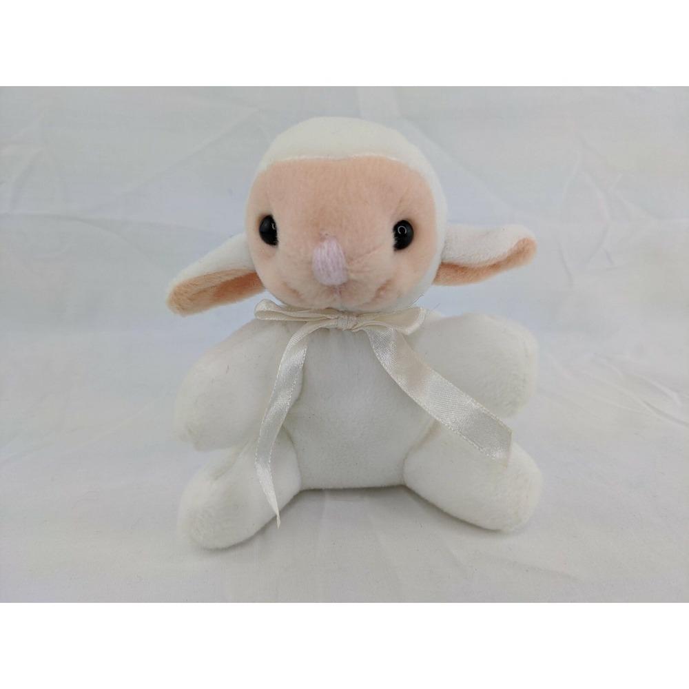 Manley Toys White Lamb Sheep Plush 5 Inch Stuffed Animal Toy